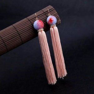 *50% OFF! Tassel dangle earrings pink blue gold bohemian retro Y2k fringe  gold